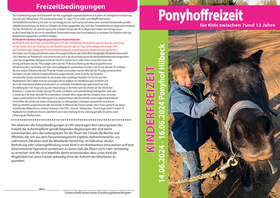 Anmeldung Ponyhof 2024
